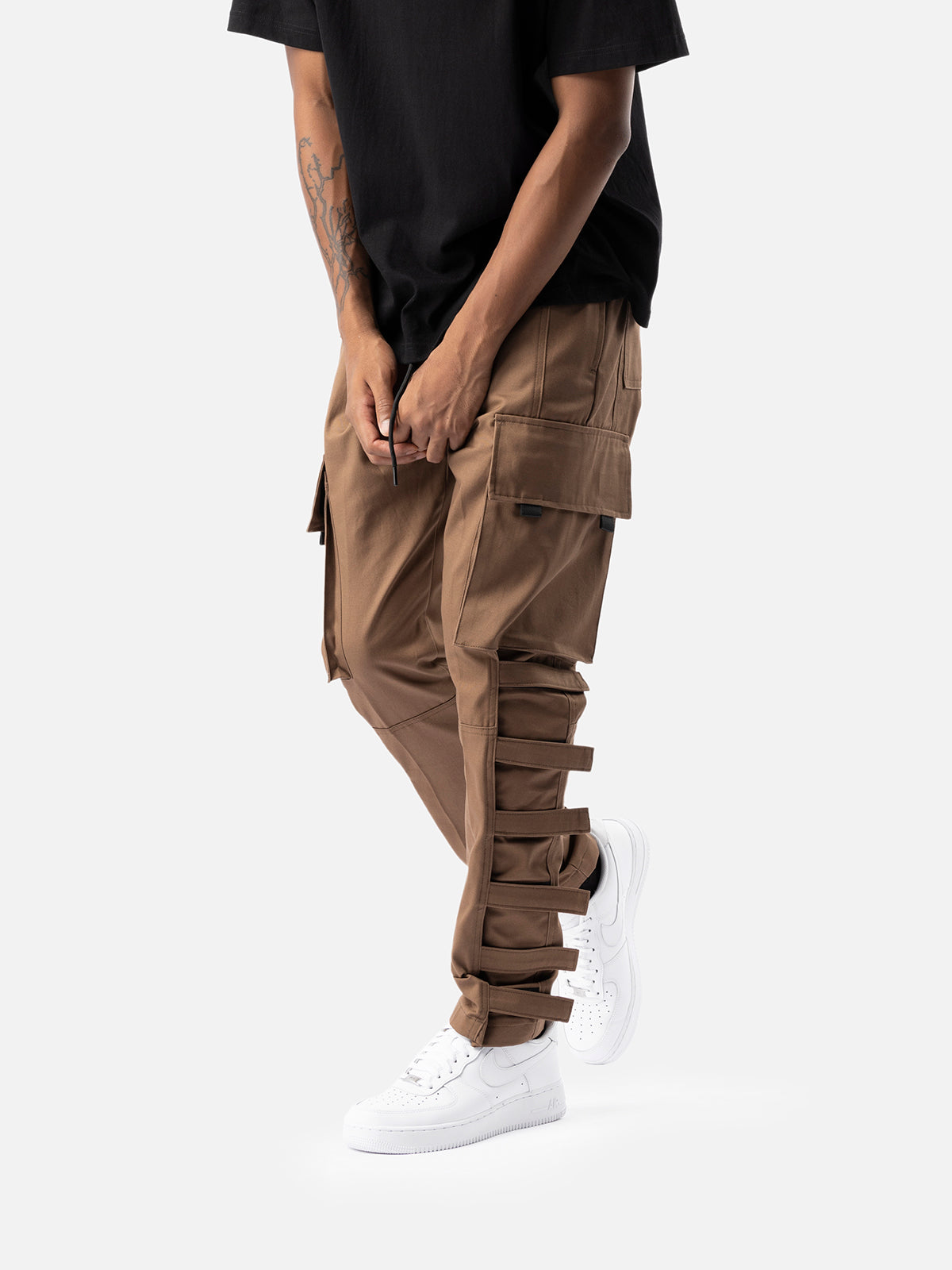 NOBO No Boundaries cargo jogger pants men's large brown Flex stretch | eBay